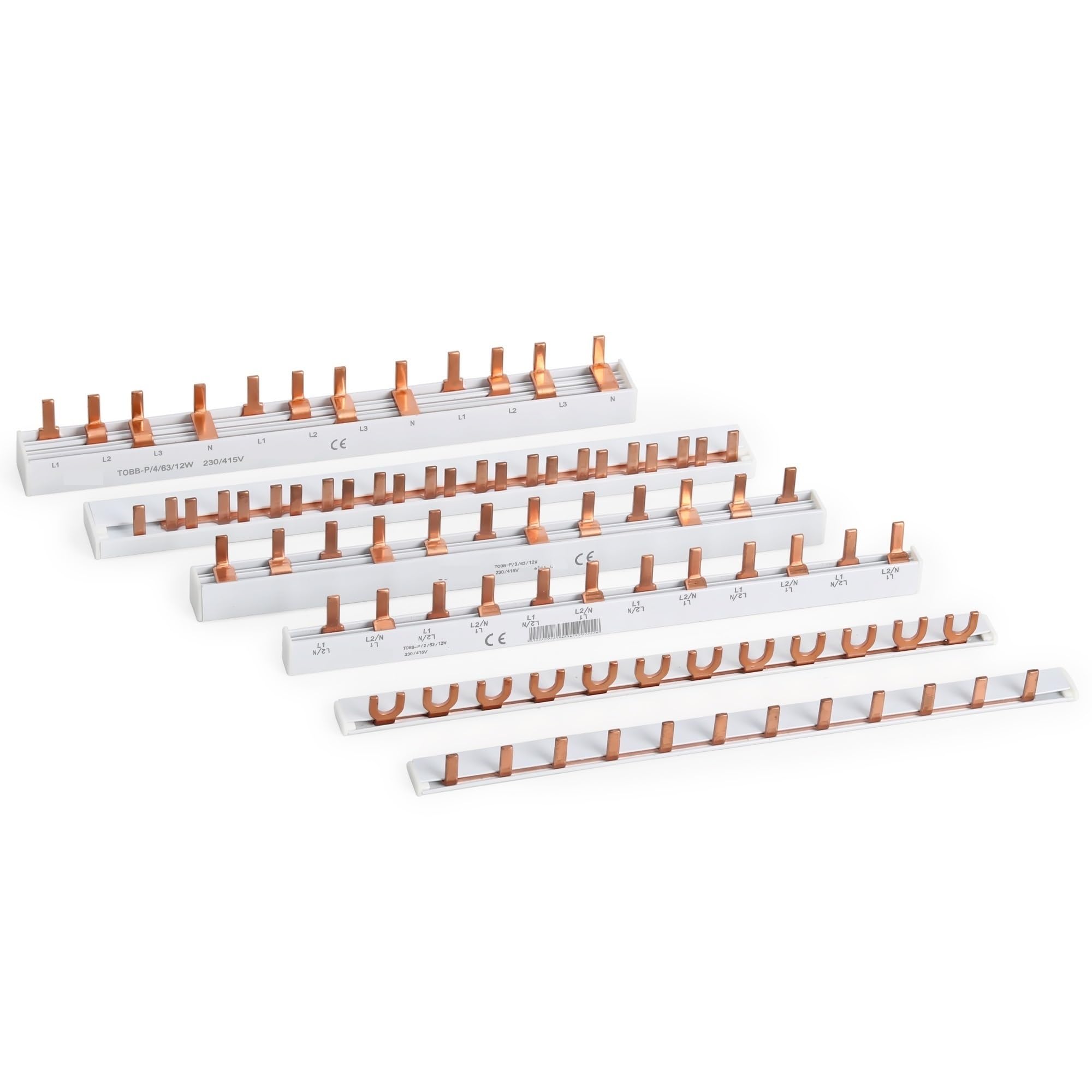 Vhderfh Pin Type 1P 12Way Pin Type Fork Type Copper Busbar For Distribution Box Circuit Breaker Mcb 63A Connector Busbar Connection(Pin Type 1P 12Way)
