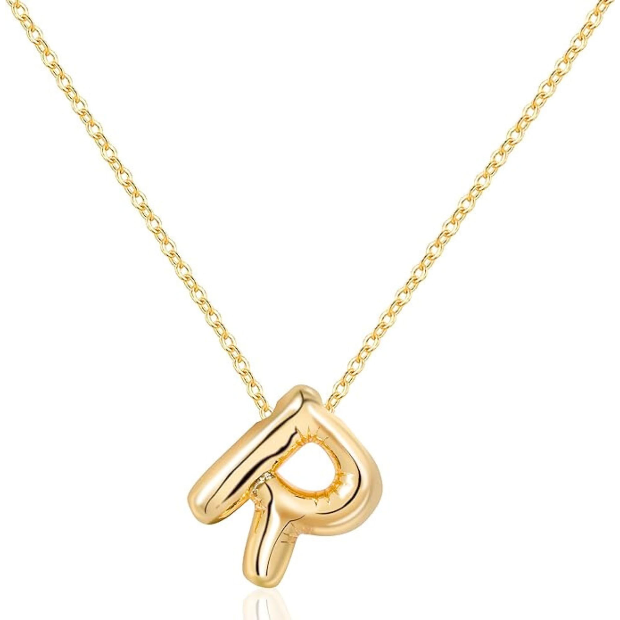 SALVE Anti-Tarnish Chunky R Letter Initial Name Personalised Gold Pendant for Women | Stainless Steel Jewellery Locket with Chain for Women, Necklace for Girls (B0DGX9822Y) Amazon Price History, Amazon Price Tracker