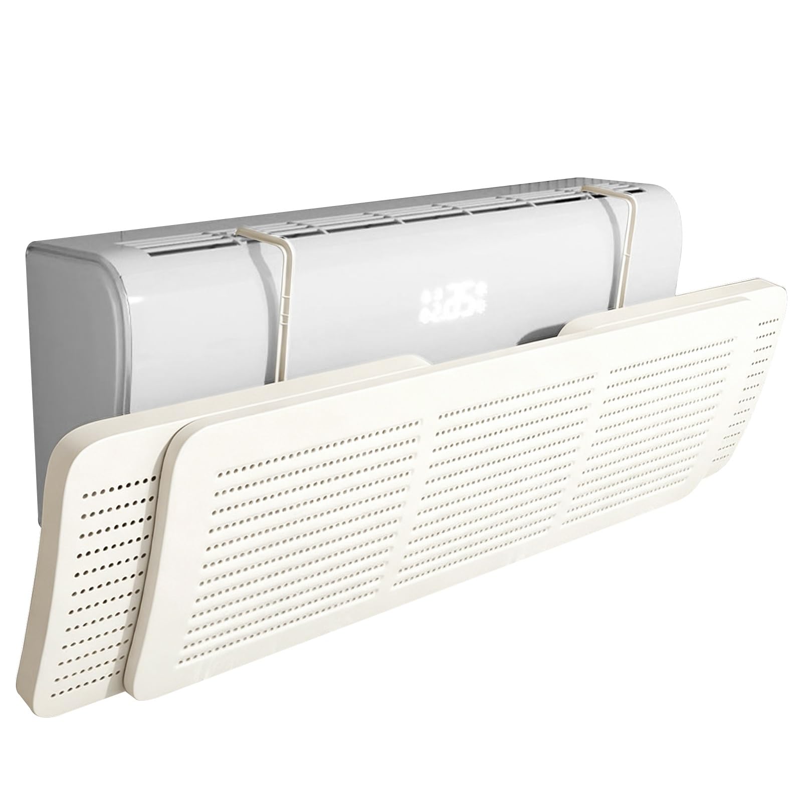 WUXTOKV Air Conditioner Deflector, Air Register Deflector, Retractable 24-36 Inch, Plastic Vent for Wall AC, Airflow Guide