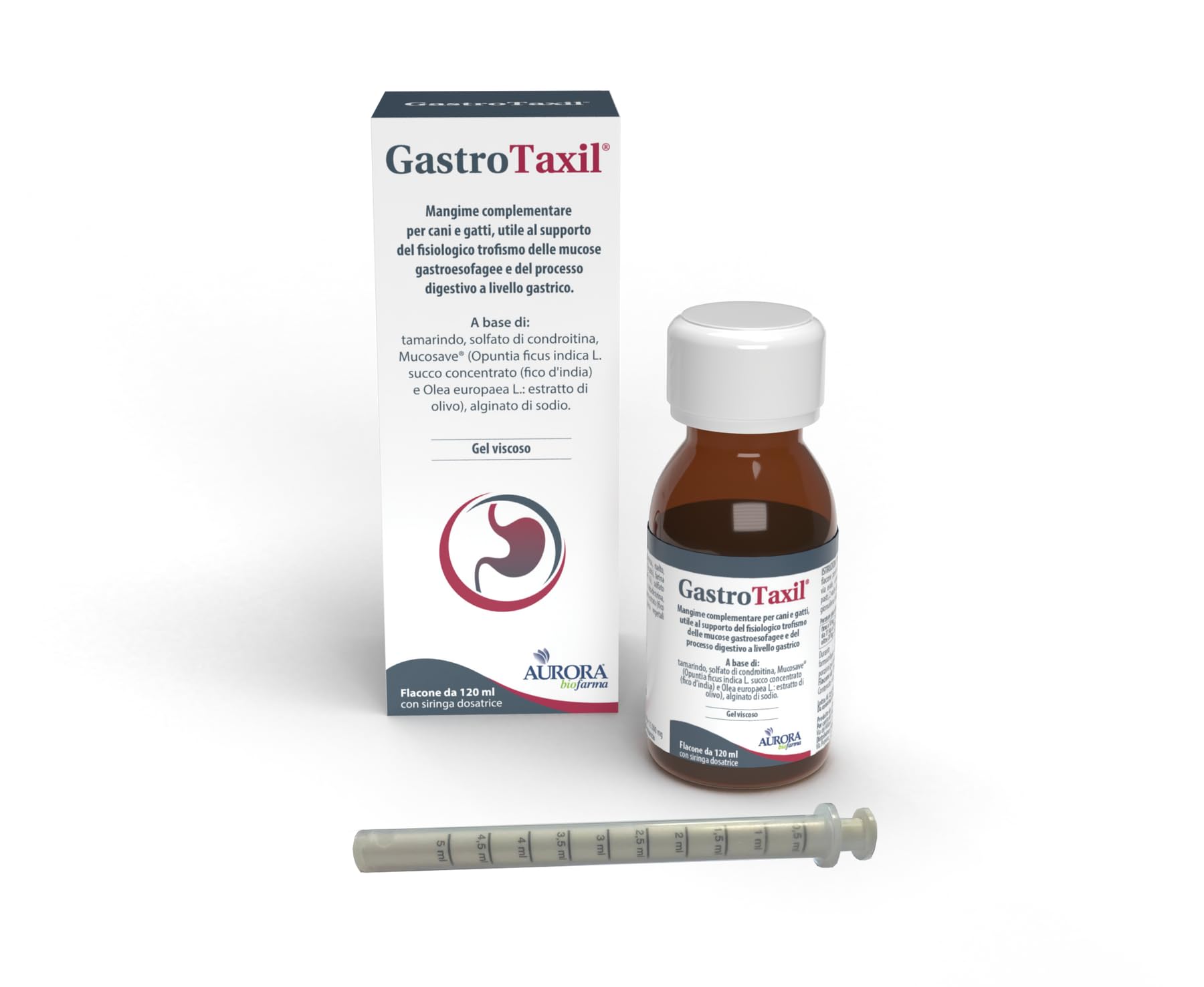 Aurora Biofarma GastroTaxil 120 ml - Utile al Supporto del Fisiologico Trofismo delle Mucose Gastroesofagee e del Processo Digestivo - Flacone da 120 ml con Siringa Dosatrice
