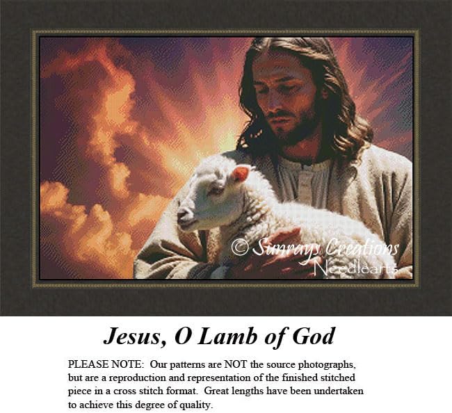 Religious Cross Stitch Pattern | Jesus, O Lamb of God (Pattern Only, You Provide The Floss and Fabric)