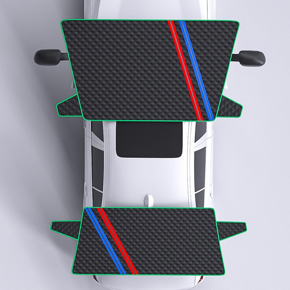 Frontscheibenabdeckung für Ren-Ault Laguna Hatchback 1993-2011, Auto Winter Windschutzscheibenabdeckung -Auto Winter Frostabdeckung -Faltbar Schnee Frost Sonne Staub, 2 Paquets