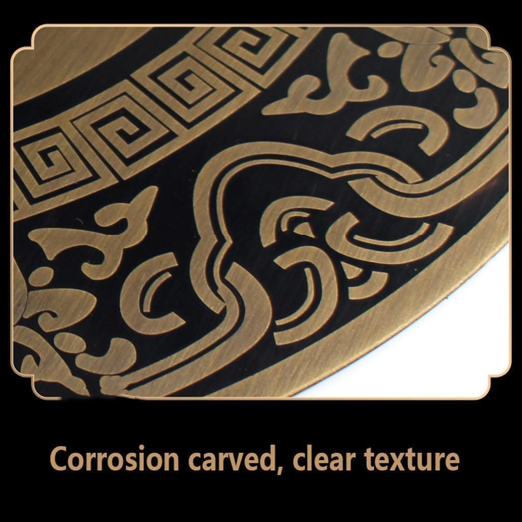 Door Knocker for Front Door Antique Animal Head Brass Round Retro Door Handle Home Door Ring Knocker(A,Dia 35cm)