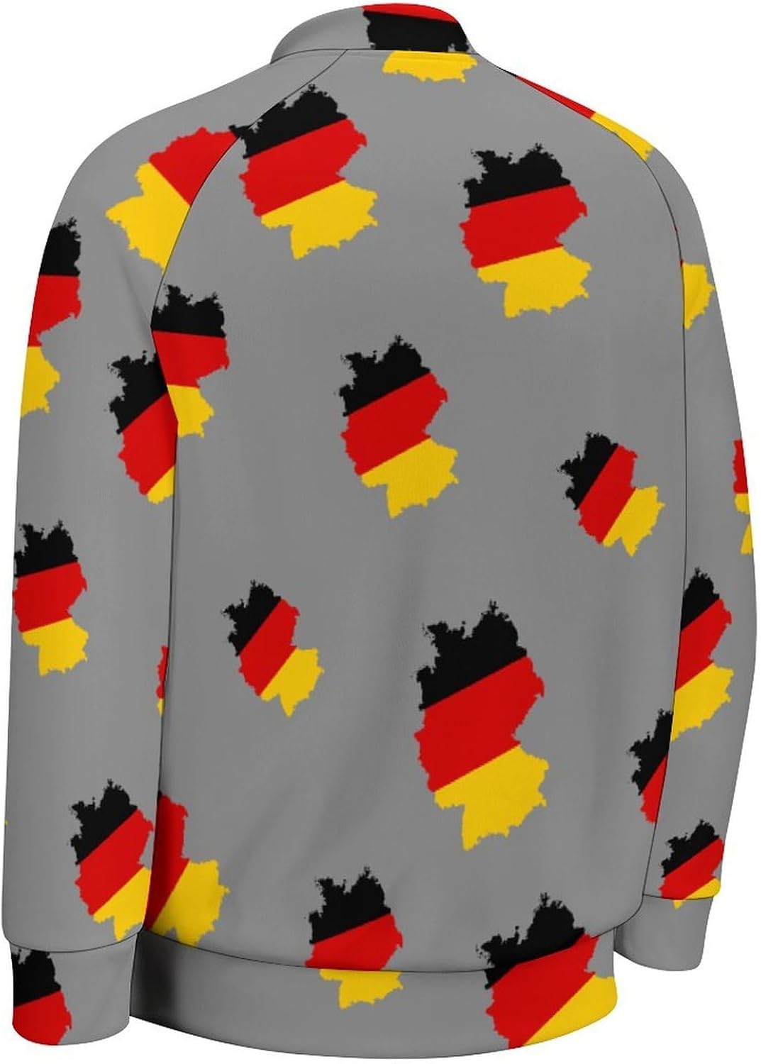 Flag Map of Germany Novelty Men's Baseball Jackets Causal Sweatshirt Button Top Long Sleeve Coat