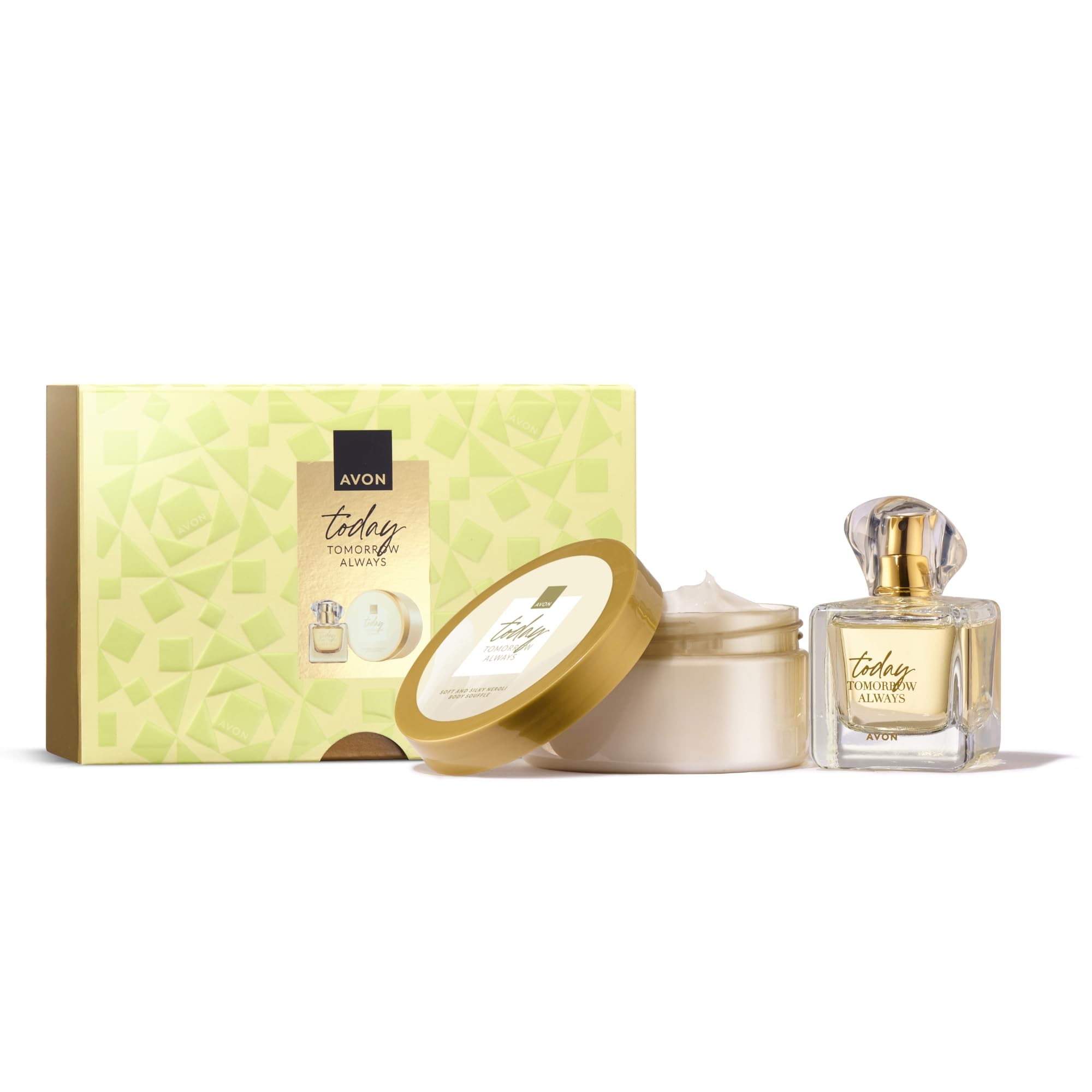 AVON Today Tomorrow Always For Her Gift Set, with Eau de Parfum 50ml & Body Soufflé 200 ml in a Gift Box, Floral & Romantic Fragrance, Hibiscus & Silk, Long-Lasting Formula, Cruelty-Free