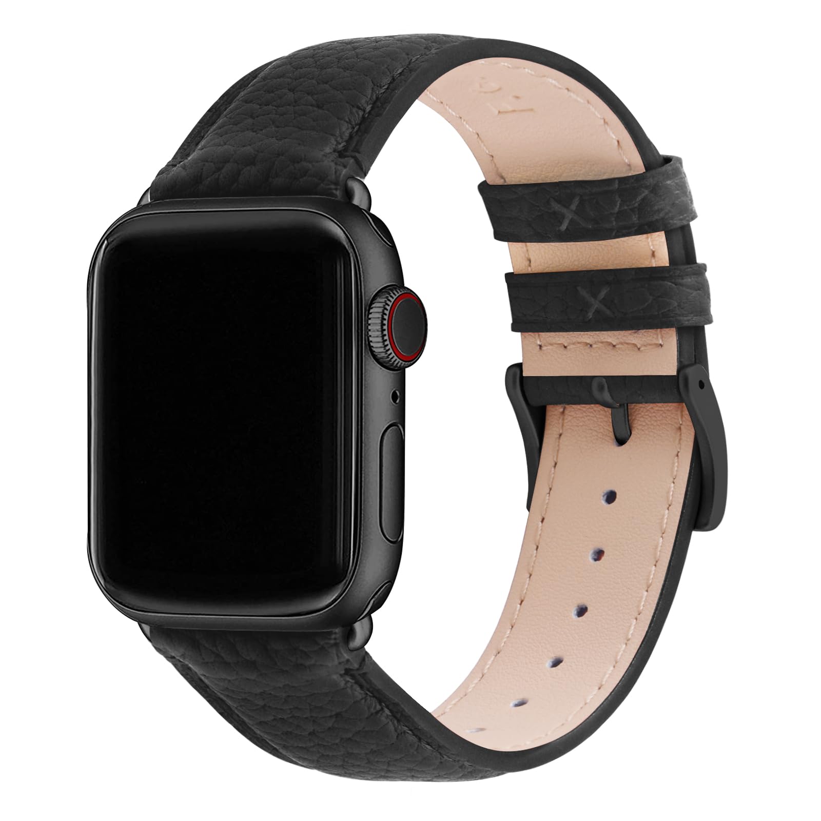 Fullmosa Leather Bands Compatible Apple Watch Band 38mm 40mm 41mm 42mm 44mm 45mm 49mm, Dressy Chic iWatch Strap with Case for iWatch Series 9 8 7 6 5