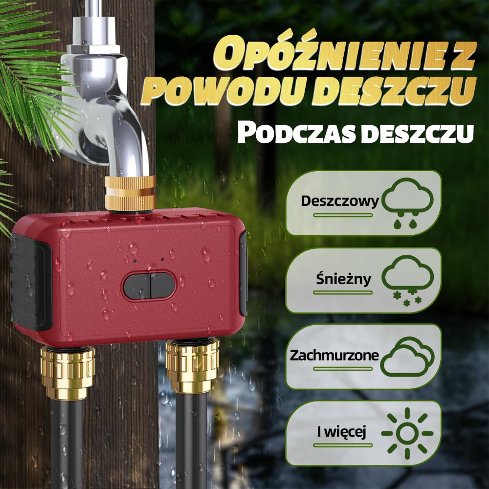 GIEX Timer di irrigazione WiFi a 2 zone, centralina intelligente per tubi da giardino, compatibile con le app TUYA e Smart Life