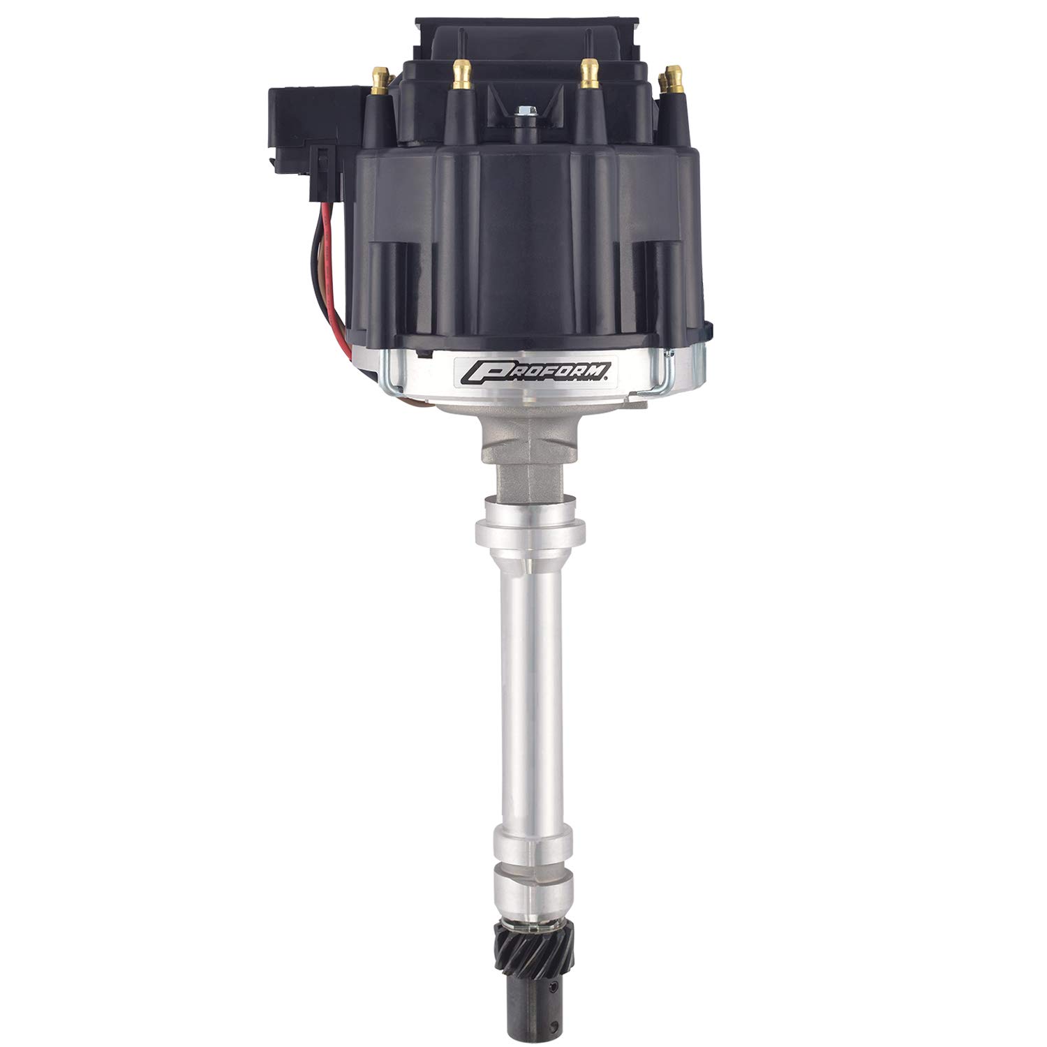 Proform Distributor, Race, Magnetic Pickup, Locked Advance, HEI Style Terminal, Coil Included, Black, compatible with Chevy V8, Each