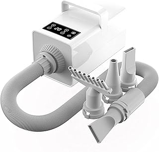 Secador de pelos para animais de estimação 2200 W profissional secador de cabelo para cães e gatos secador de cabelo sem velocidade LCD, controle inteligente de temperatura, íons negativos, cuidados com o cabelo com 4 tipos de bocais