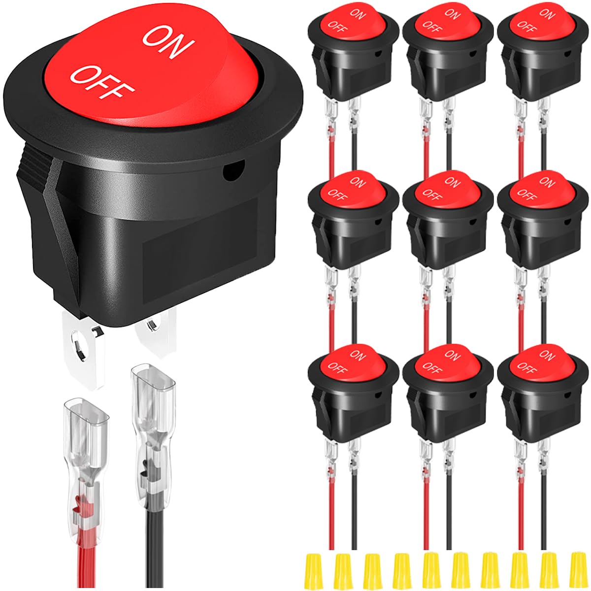 のっち専用 Amazon.co.jp: MKBKLLJY 10個ラウンド ロッカー スイッチ 12v DC 電源