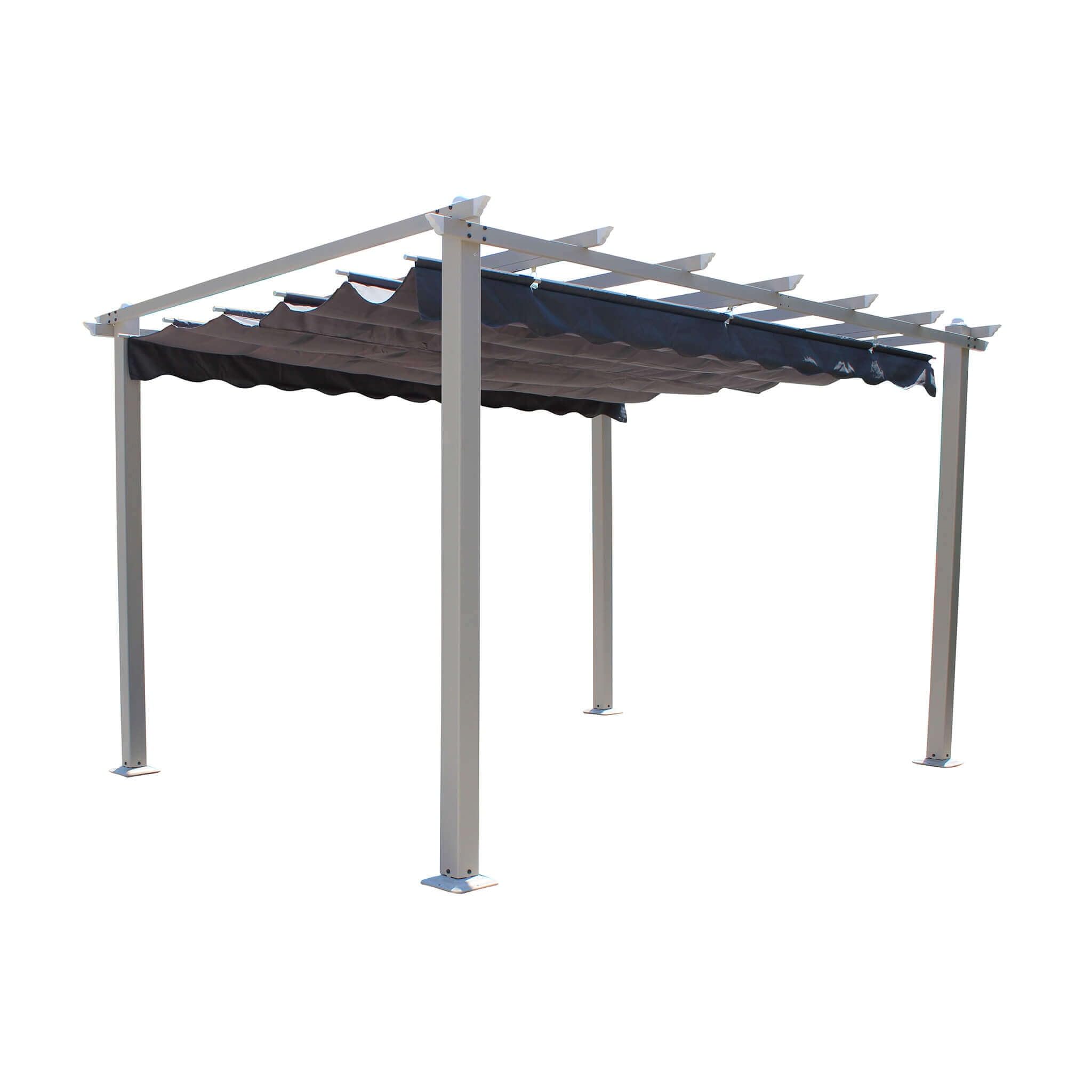 Milo srl Gazebo Gazebi da Giardino 3X4 per Esterno Astoria Grigio Tettoia Pergolato Moderno