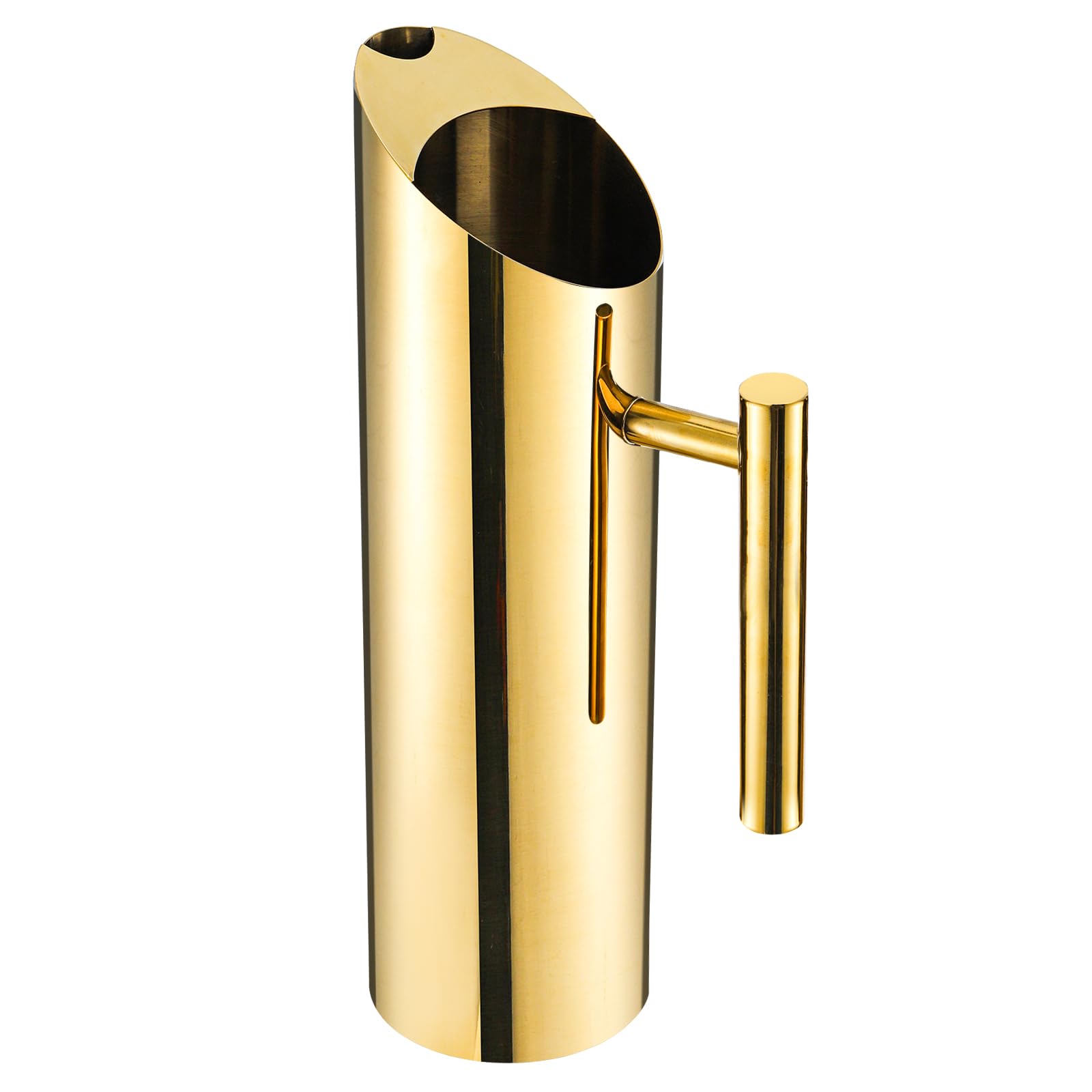 Hiceeden Stainless Steel Water Pitcher, 53oz/1.5L Modern Metal Pitcher with Ice Guard, Gold Carafe Drink Jug with Handle, Homemade Beverage Container for Iced/Hot Tea, Juice, Coffee, Milk