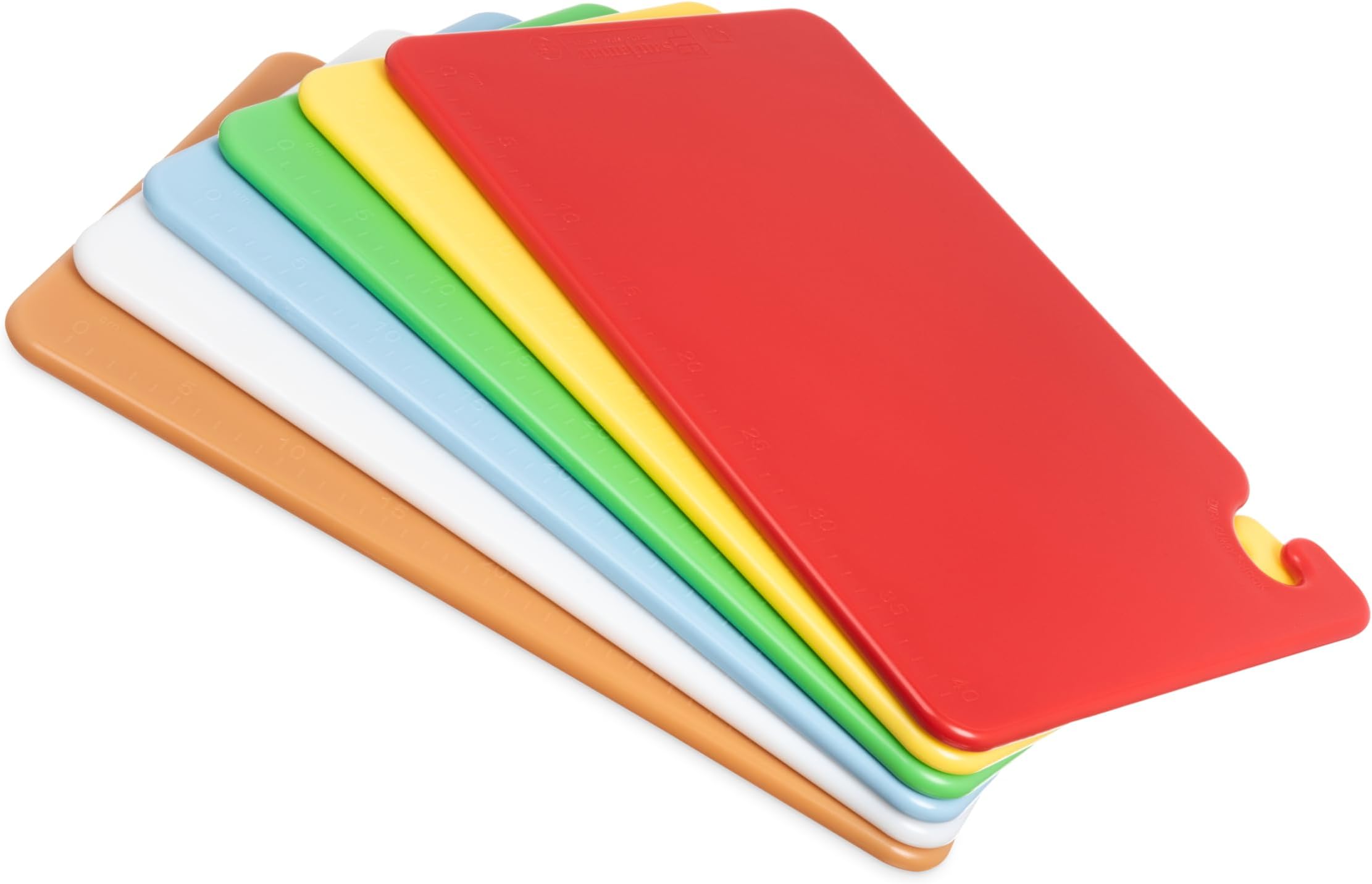 San Jamar CB1520KC 6 Piece Cut-N-Carry Co-Polymer Board System Set with Color Coding Chart, 20" Length x 15" Width x 1/2" Thick