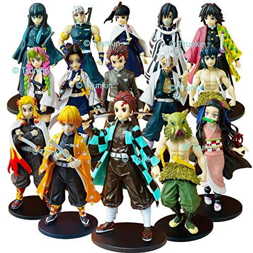Image of Trunkin Demon Slayer Setof 15 Big Set C 15-17 Cm Figurines Anime Action Figure Kimetsu No Yaiba Hashira Set Tanjiro nezuko inosuke zenitsu kanae Toy Set Figures, PVC