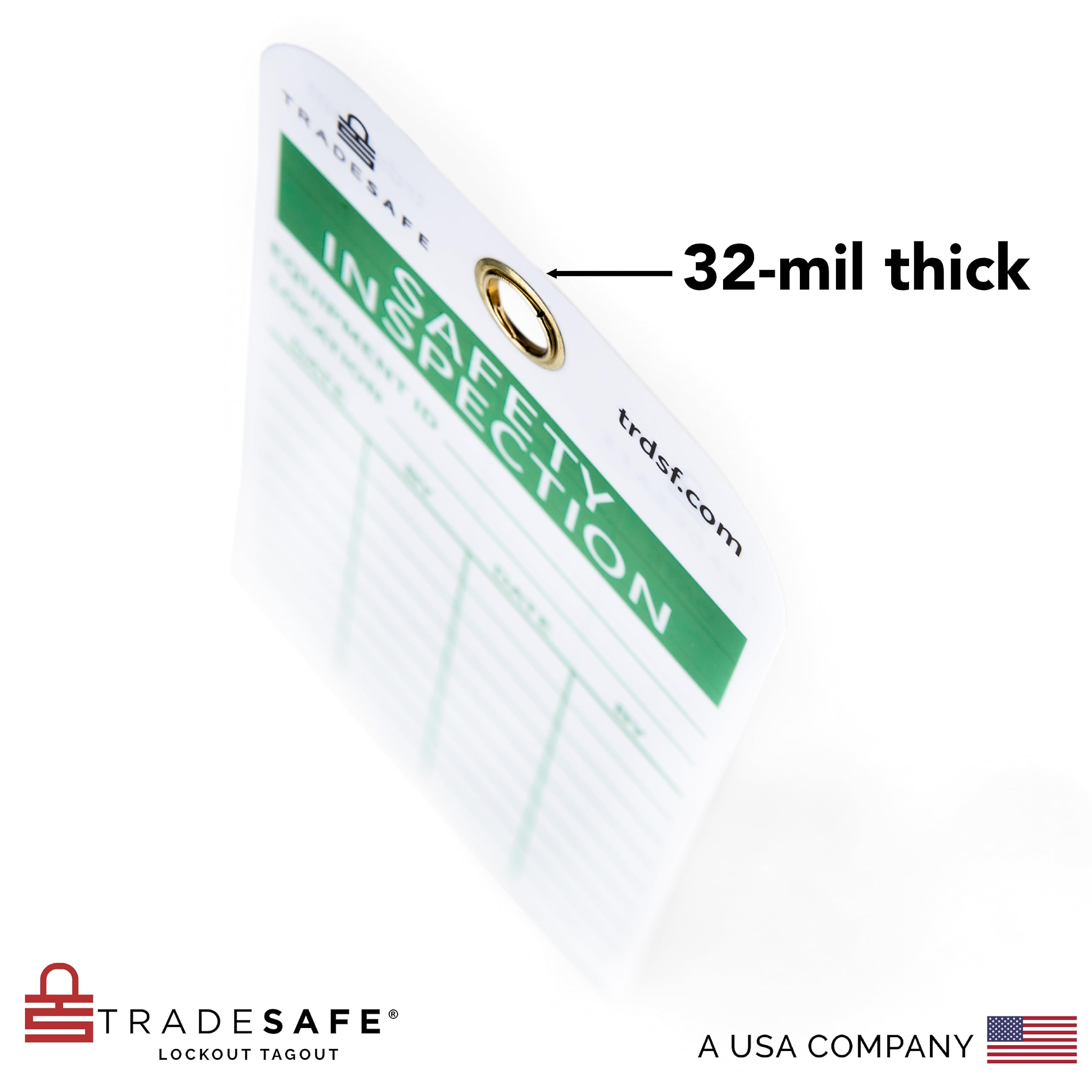TRADESAFE Etiqueta de inspección de seguridad para prevención de accidentes, plástico de vinilo duradero de 15 mil, paquete de 30, con bridas de cremallera, para andamios, escaleras, extintores,
