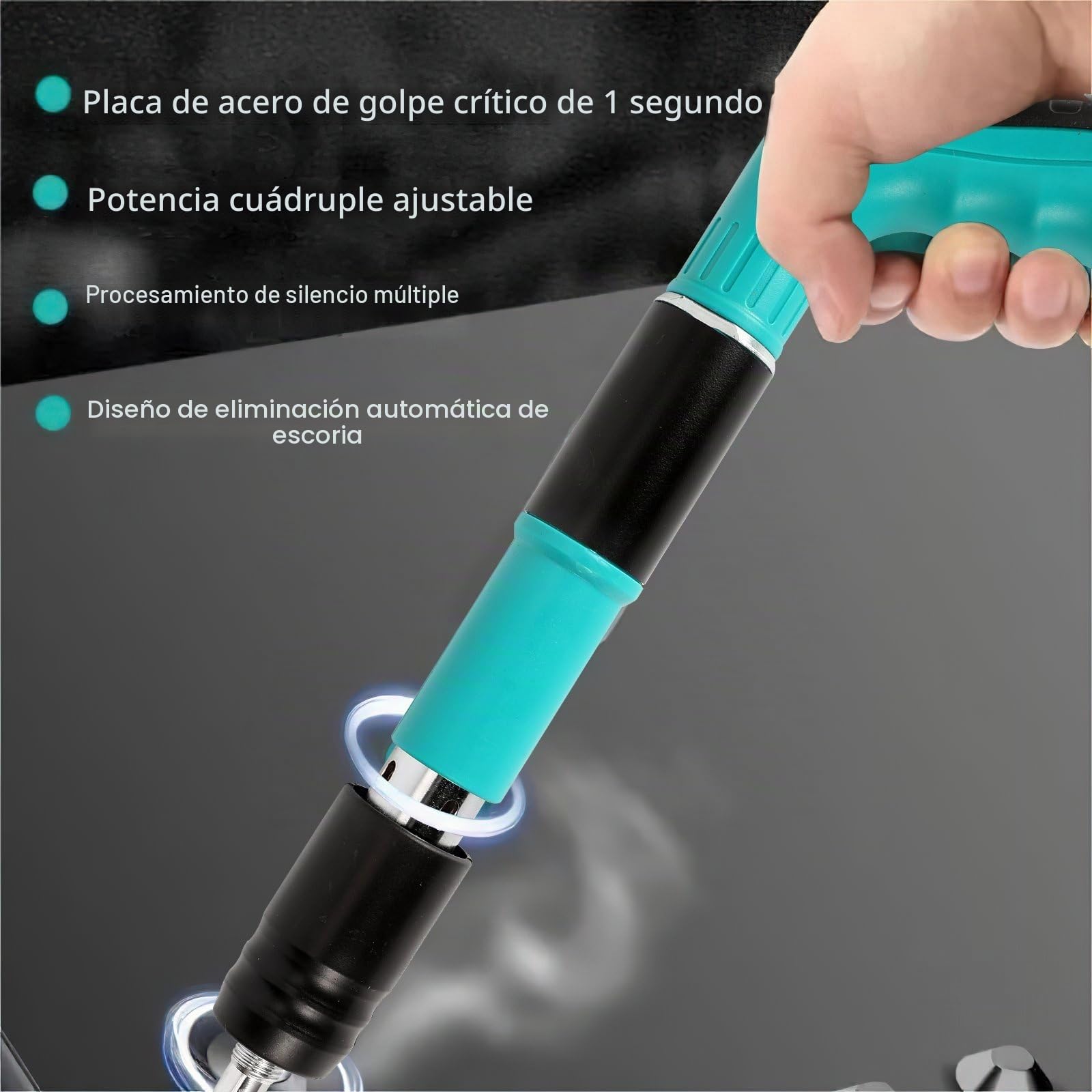 Herramienta de pistola de uñas, de acero, pistola de clavos de acero, pistola de remache, pistola neumática para acero y hormigón, silenciador, 5 velocidades, herramienta de fijación de pared para
