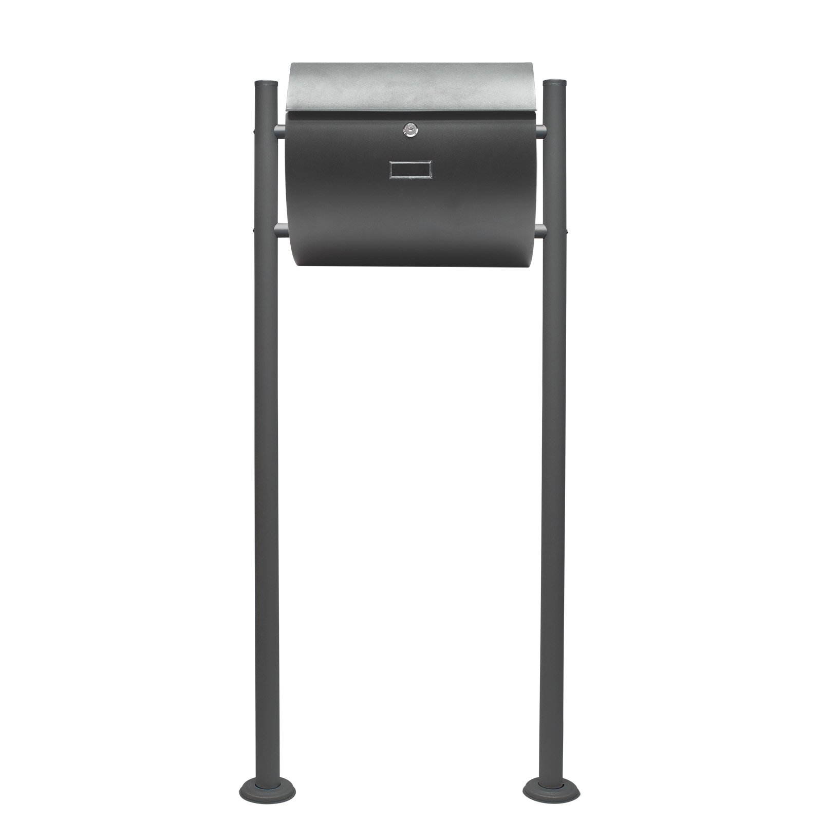 Wiltec Set Cassetta postale singola autoportante V17 antracite, con telaio di supporto