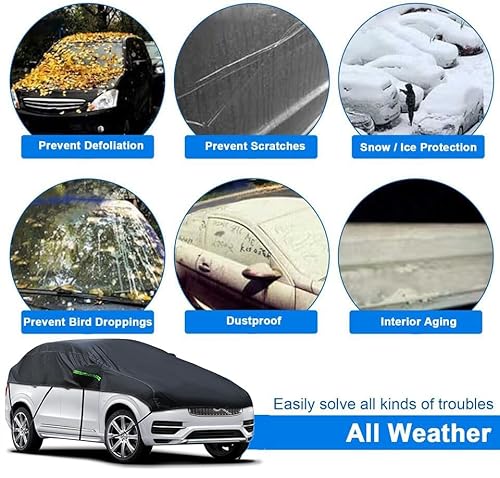 image for PseZad Universal SUV MPVHalf Car Cover Waterproof All Weather, Hail Pr