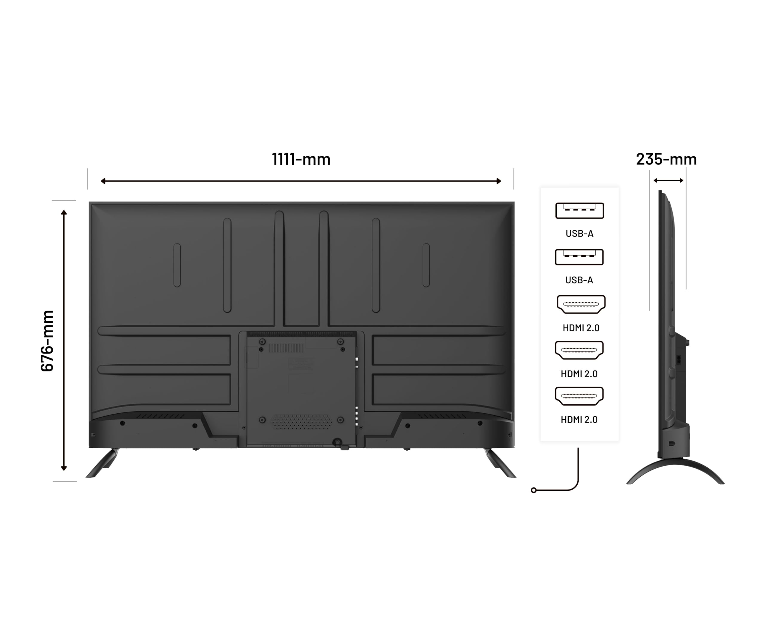 JapanNext Monitor de Gran Formato 50" IPS 4K UHD (3840x2160) | HDR | Altavoces Integrados (8Wx2) | (x3) HDMI 2.0 (x3) USB-A 2.0 | JN-i50U