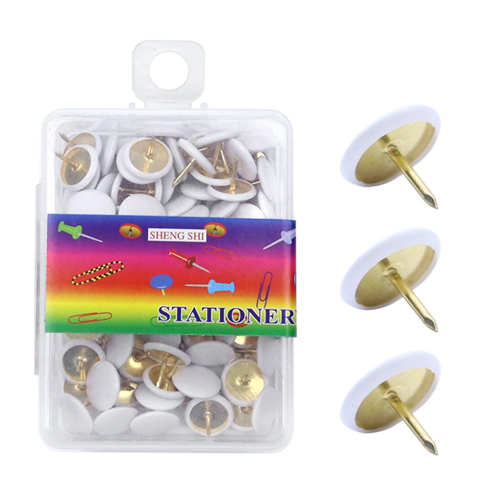200Pcs Plated Push Pins Metal Thumbtacks Flat Head Cork Notice Board Thumb Tacks for Bulletin Board Metal