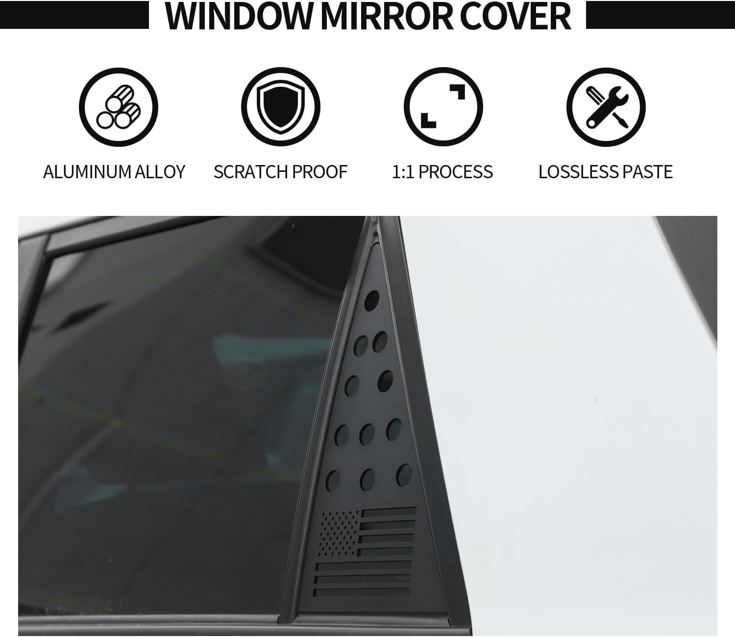 Voodonala for 4Runner Rear Window Molding Panel Cover Aluminum Alloy Compatible with Toyota 4Runner Accessories 2010-2023