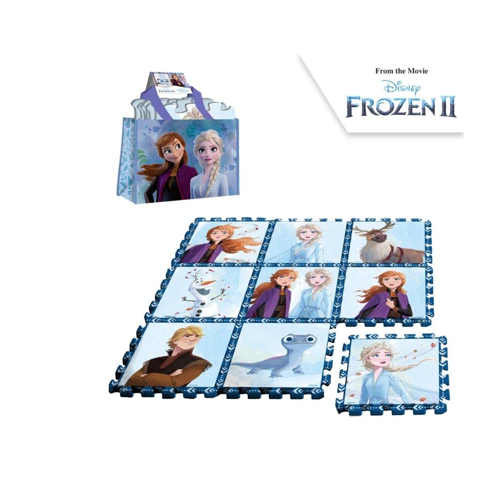 Schaumstoff Bodenpuzzle, Die Eiskönigin, Puzzle dir eine wunderbare Spielmatte aus den 9 tollen Teilen aus Moosgummi. Jedes Teil ist 30 x 30cm groß und ca. 1cm dick, KL85543, Kids Licensing