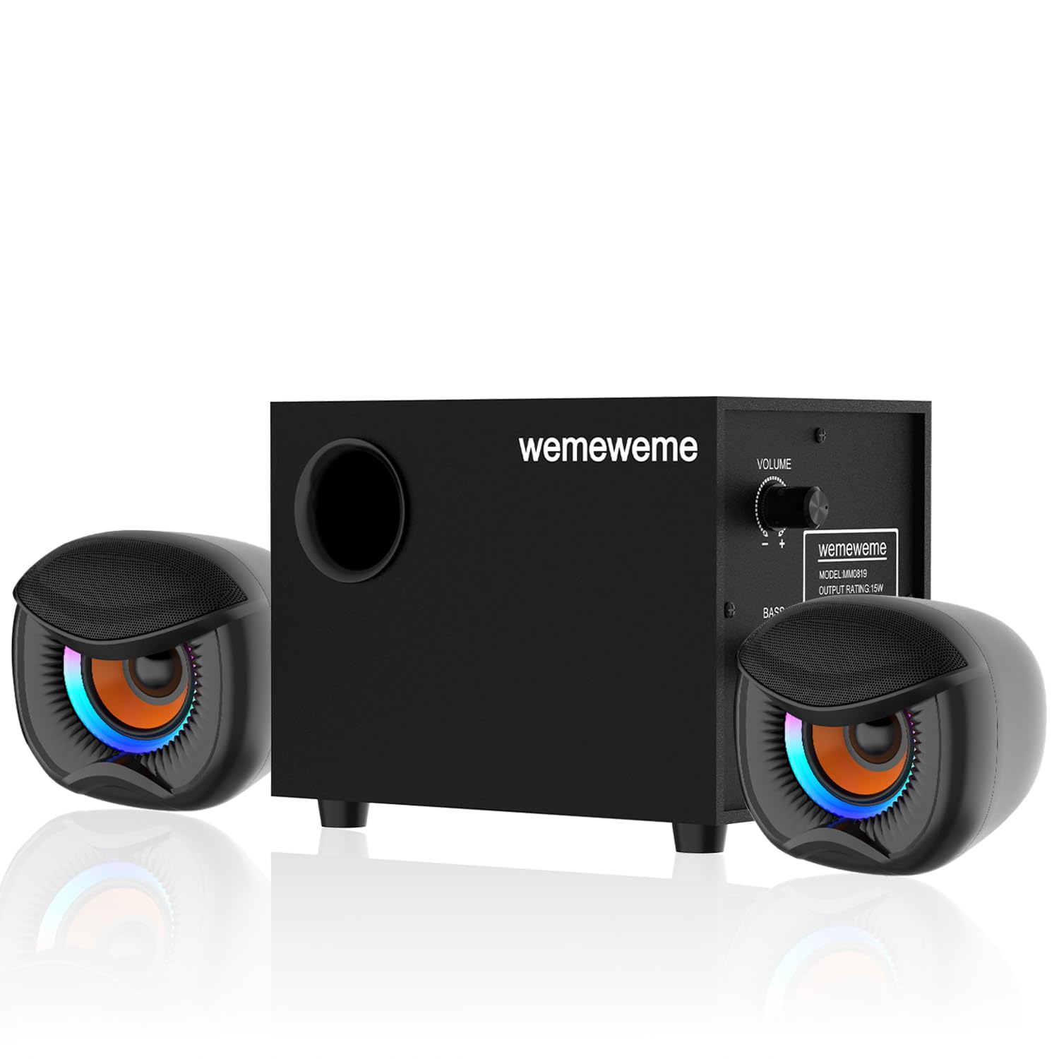 Altoparlanti per computer, altoparlanti per PC con subwoofer, altoparlanti da gioco 2.1 per PC desktop, alimentati tramite USB, AUX da 3,5 mm per monitor, laptop, scrivania