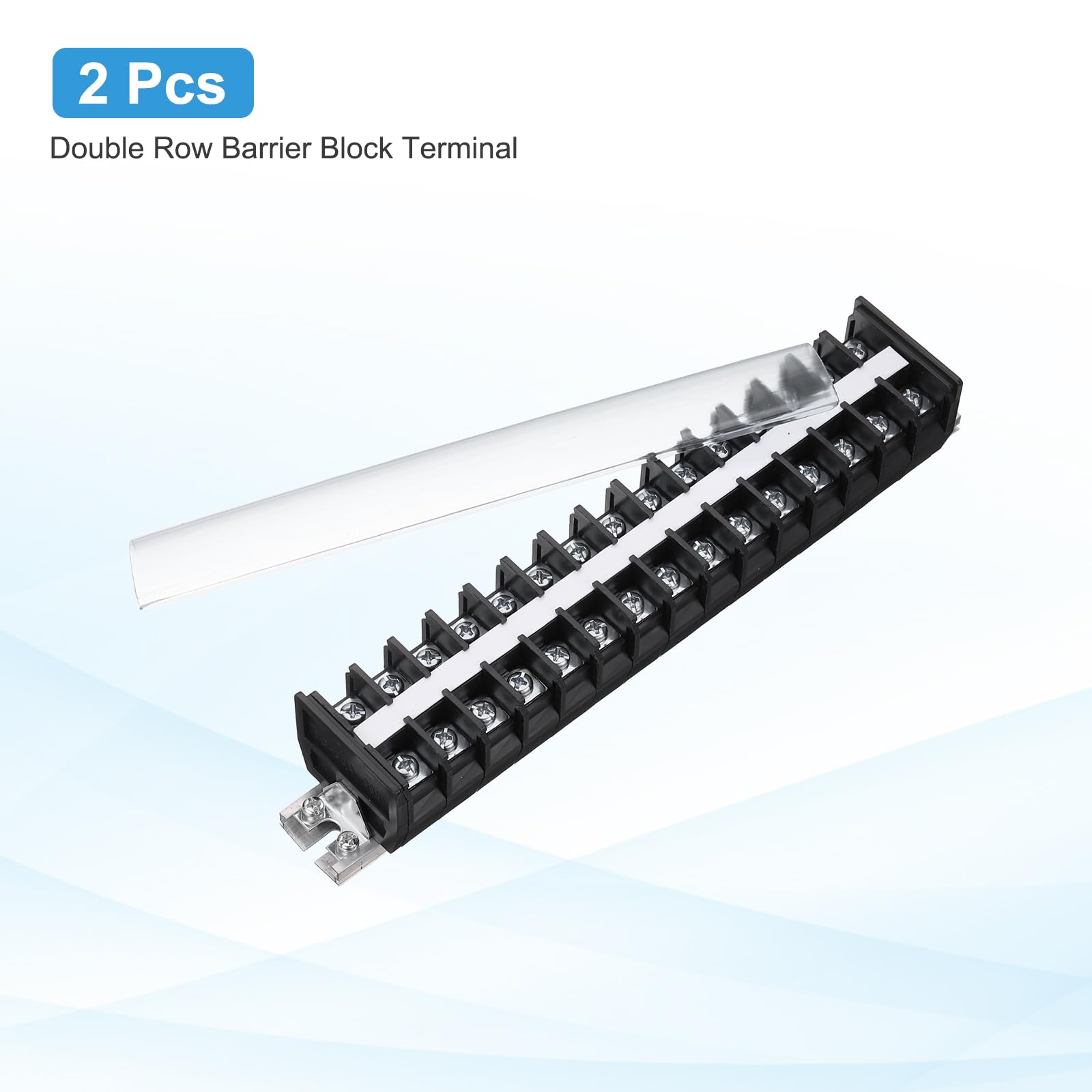 QUARKZMAN 2 Pcs Morsettiera A Barriera 660V 30A Connettore A Vite | Doppia Riga 15 Posizioni, Con Base A Guida, La Scocca è Realizzata In Materiale Ritardante Di Fiamma è Resistente Al Calore