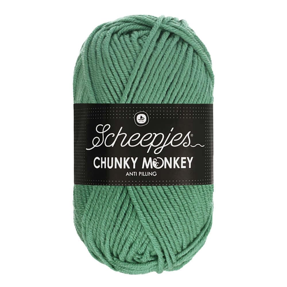 Scheepjes Chunky Monkey Aran Weight Yarn | 100g Ball | Anti-Pilling Acrylic | Soft & Hypoallergenic for Knitting and Crochet Blankets, Toys & Garments (1725 Eucalyptus)