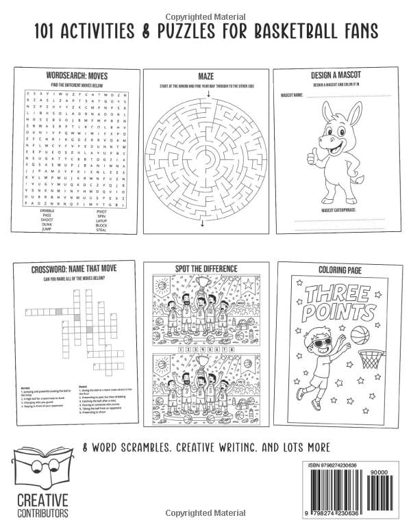 The Ultimate Basketball Activity Book for Kids & Teens: 101 Basketball Puzzles & Activities with Wordsearch, Crossword, Spot the Difference, Coloring & More - Image 2