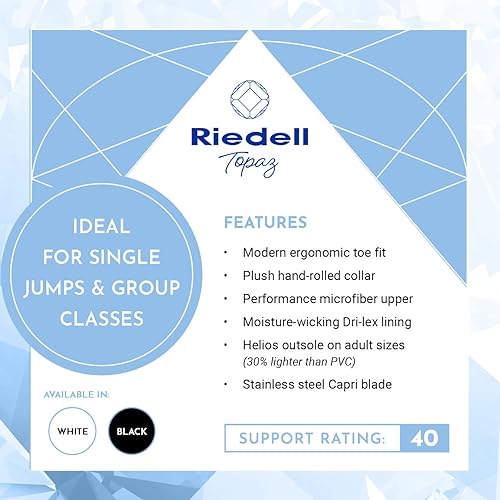 Miniatura 9 de Riedell Patines de hielo Topaz para adultos, patines de hielo competitivos con hoja Capri de acero inoxidable
