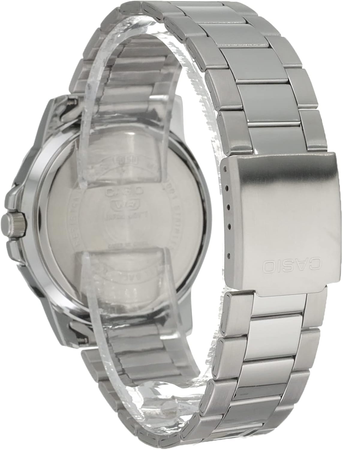 Casio (カシオ) クラシック シルバートーン ステンレススチール バンド 日付表示 腕時計 (モデル: MTP-VD01D-7