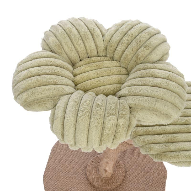 TIAKI Nature Kratzbaum Flora | Kompakter Kratzbaum für Katzen | gepolstertes Kuschelbett mit gewölbten Blütenblättern | mit Sisal umwickelter Holz-Stamm | Höhe: 63cm