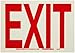 Brady 73509 7" Height, 10" Width, B-324 "Exit" Sign, Self-Stick Polyester, Red On Glow In the Dark Background