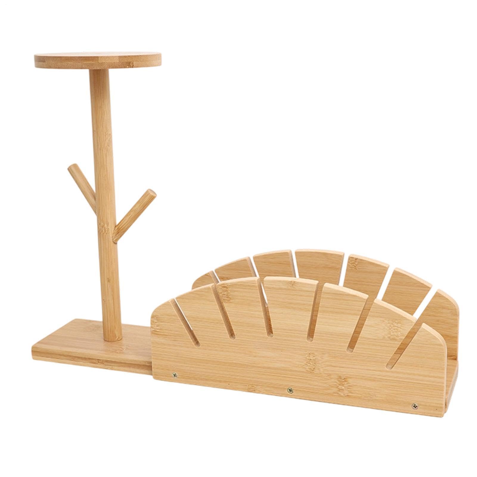 Supporto da scrivania multiuso in legno per cappelli, con scomparto diviso