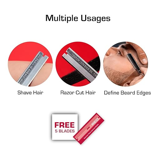 Miniatura 5 de RED by Kiss Cortador de pelo de acero inoxidable, cuchillas de afeitar para afeitar, recortadora de bordes para hombres, afeitadora de pelo