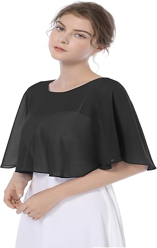 Miniatura 5 de Capelet nupcial de la boda de la gasa del cordón del encogimiento de chales y envolturas para el vestido de noche