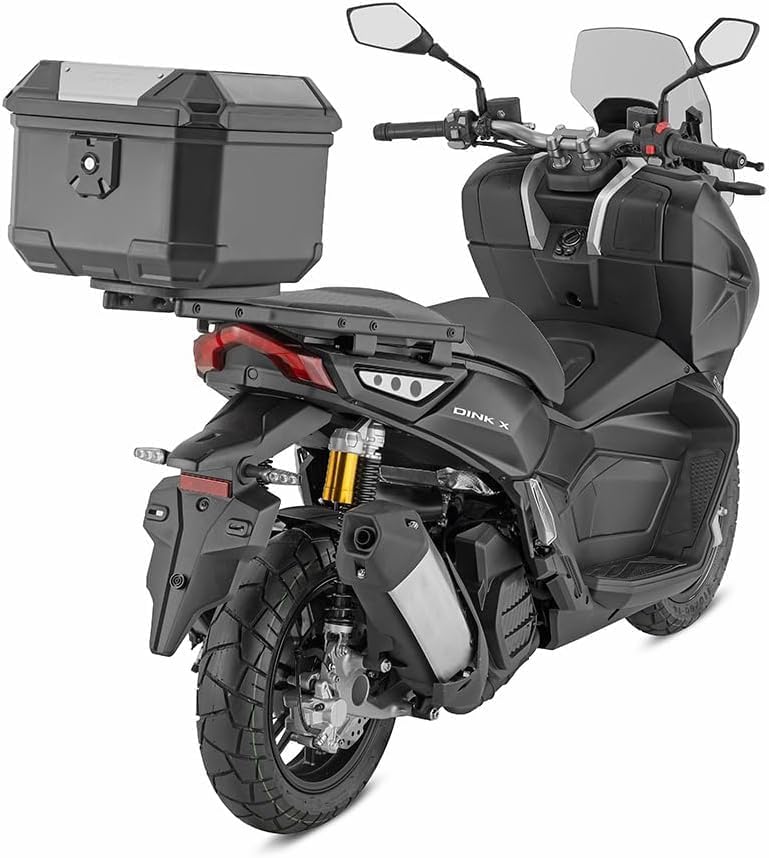 Generico Baúl negro 38 l Top Case maleta moto scooter compatible con Givi placas y soportes Monolock B38 N