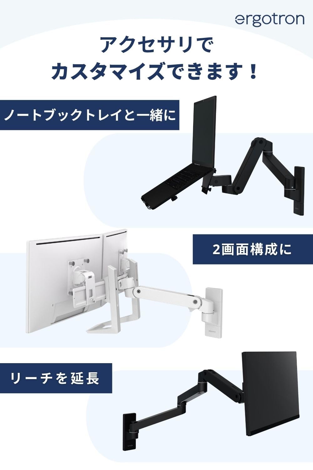 Amazon.co.jp: エルゴトロン LX Pro モニターアーム ウォールマウント