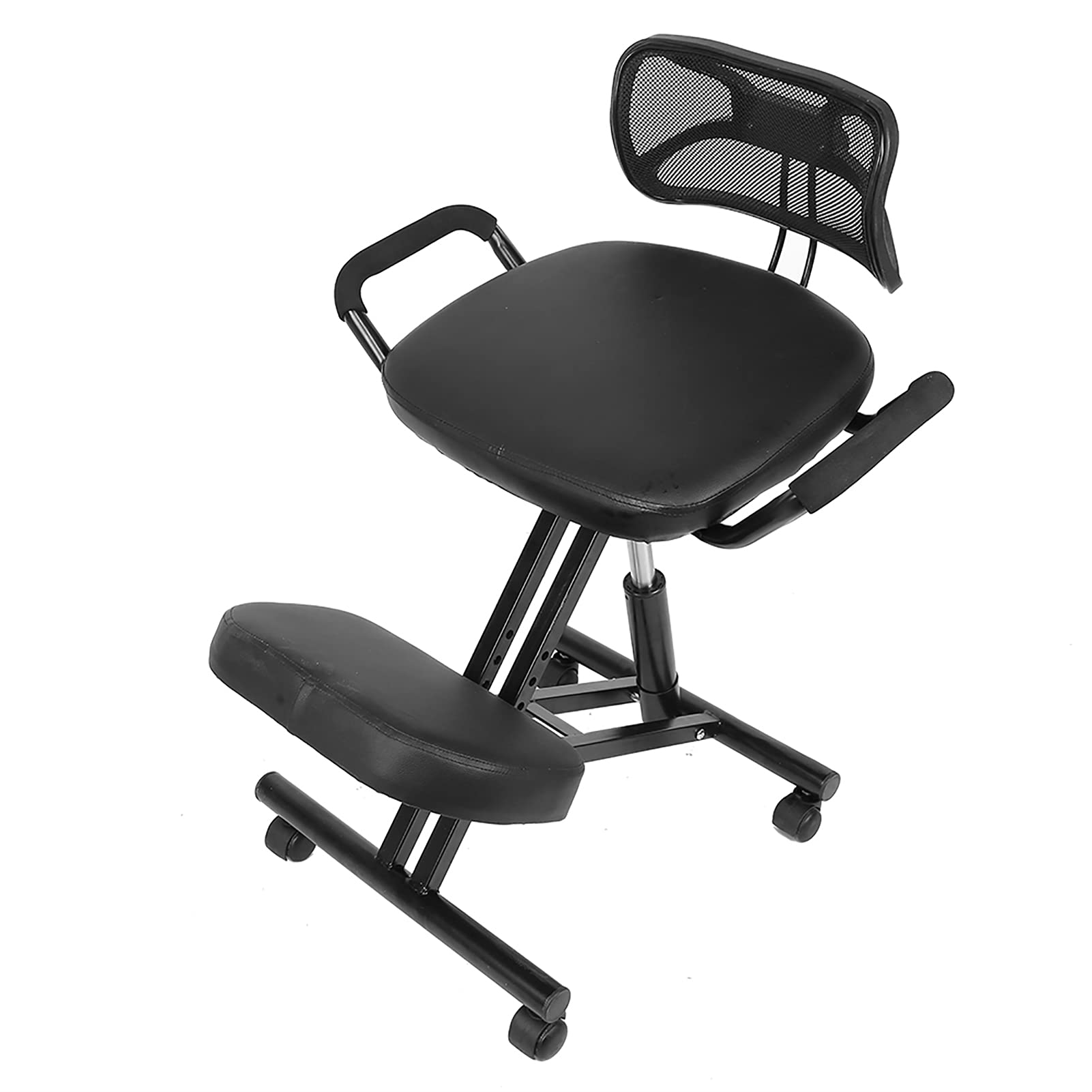 Silla de corrección de postura de rodillas ergonómica, silla de corrección de postura, asiento con respaldo, silla de rodillas de acero.