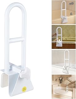 AW Bathtub Handles Safety Grab Bars Safety Rail Handrail Support of 330 lbs Over Side of Tub Adjustable Height 19 to 21 inch Locking Clamp for Seniors Elderly Disabled