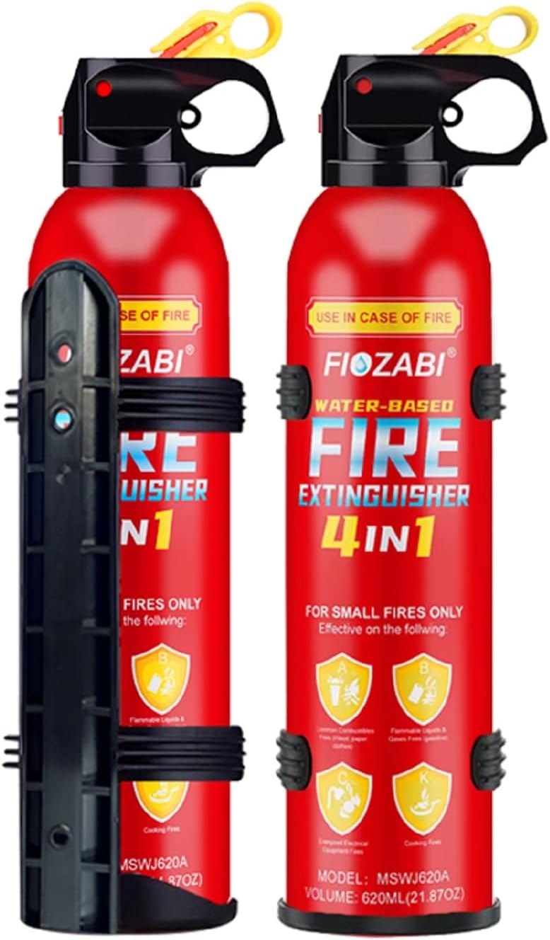 Portable Fire Extinguisher Spray With Bracket Can Prevent Re-Ignition,Best Suitable for The House/Car/Truck/Boat/Kitchen/Home Water-Based Fire Extinguishers Fire Type A/B/C/K 620ml (2 pack)