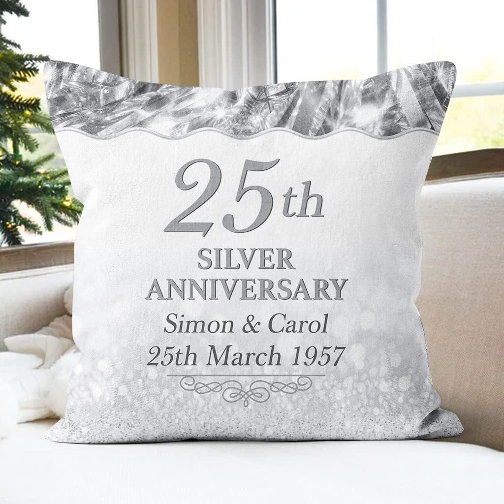 Personalized Square Pillow for Wifey from Sweetheart Gifts for Wedding Anniversary 25th Sliver Wedding Anniversary Custom Name Sofa Couch Cushion On Valentine's Day Anniversary