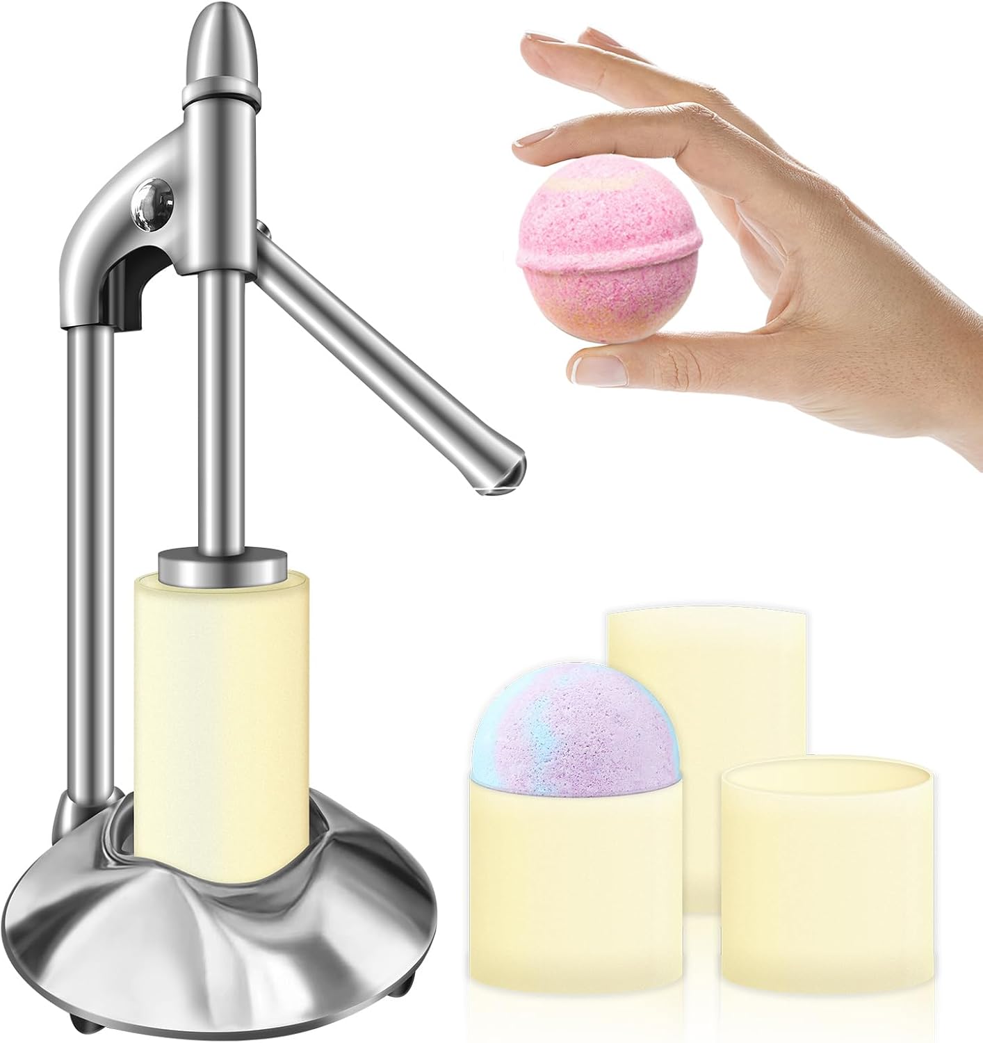 Dsyisvia Stainless Steel Bath Bomb Press Machine with Bath Bomb Mold