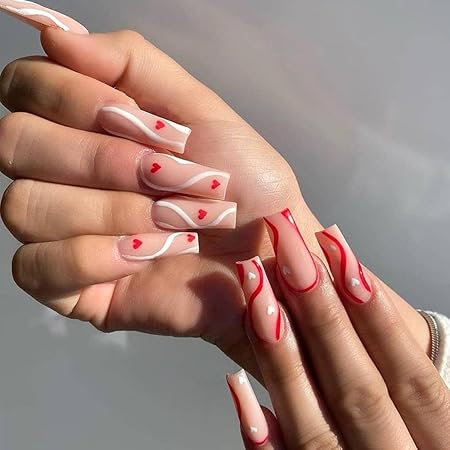 Amazon Com Outyua Cute Pink Extra Long False Nails Coffin Glossy Fake Nails With Design Ballerina Designer Press On Nails Acrylic Full Cover Artificila Nails For Women 24pcs Red Beauty Personal Amazon Com Outyua Cute Pink Extra Long False Nails Coffin Glossy Fake Nails With Design Ballerina Designer Press On Nails Acrylic Full Cover Artificila Nails For Women 24pcs Red Beauty Personal