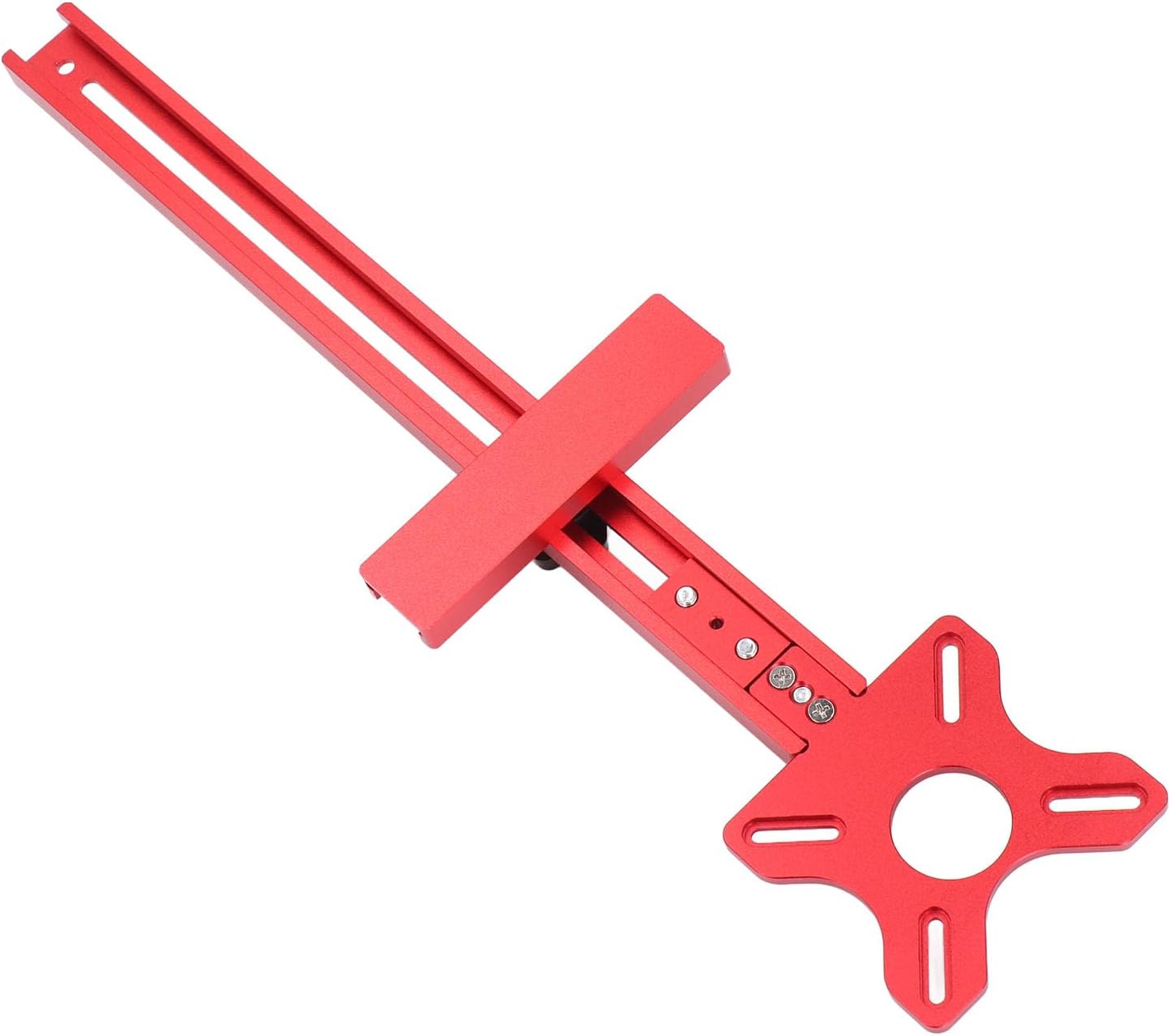 Router Milling Groove Bracket Imperial Trimming Flip Board Detachable Woodworking Circle Guide Tool 445mm Total Length Aluminum Alloy for Professional Woodworkers and DIY