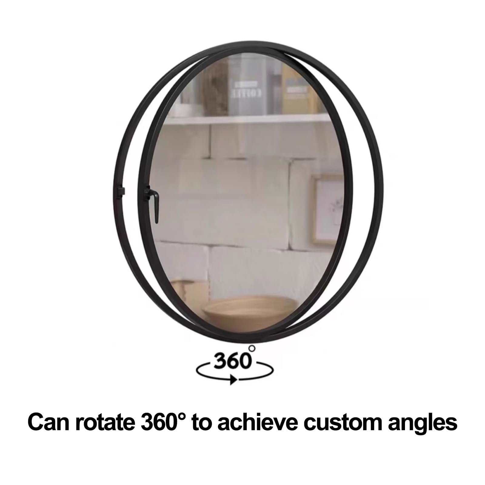 Finestra a oblò Rotonde, Finestra Scorrevole, Finestra a oblò rotanti con Vetro temperato, for Bagno, Camera da Letto, Soggiorno(White,60x60cm/24x24in)