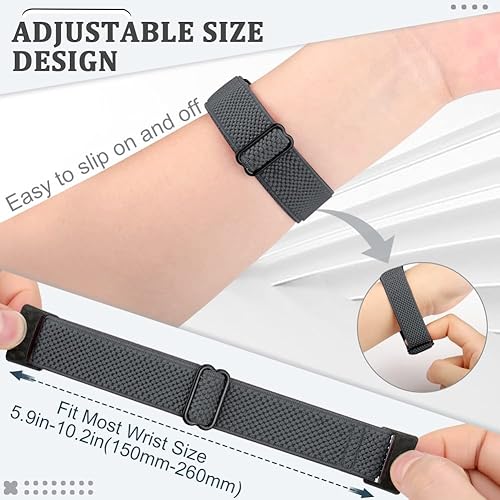 Miniatura 4 de TumpCez Paquete de 5 bandas elásticas ajustables compatibles con Fitbit Charge 5, transpirable, cómoda, correa de repuesto deportiva Solo Loop para