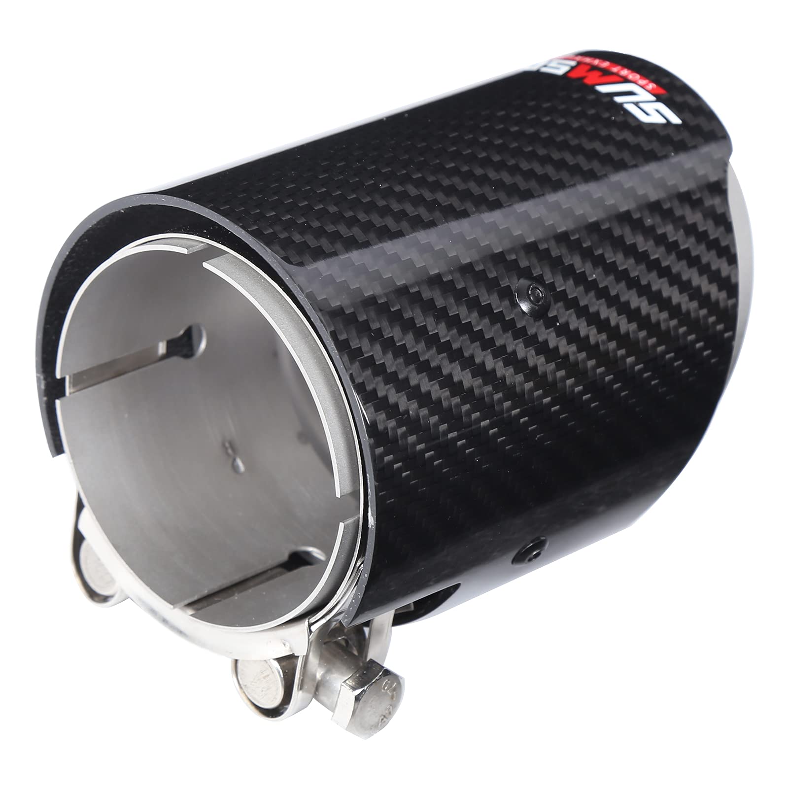 Tubo De Escape De Fibra De Carbono Entrada 74mm Salida 89mm Mejora El Sonido Del Motor Para Instalacion En Coche