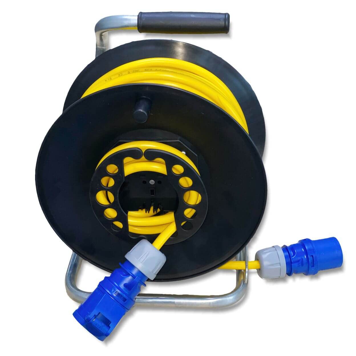 Carrete Alargador CEE 25 Metros - Enchufe Y Conector CEE - Resistente Para Camping Y Exterior, Con Freno E IP44